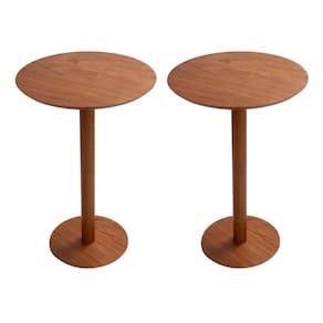 Conjunto com 2 Mesas Laterais de Madeira Maciça e Verniz Nala Living Outdoor Espresso Móveis Imbuia