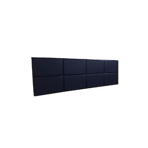 Cabeceira Estofada Casal 8 Blocos Não é Segredo Suede Liso Azul Marinho 140x60
