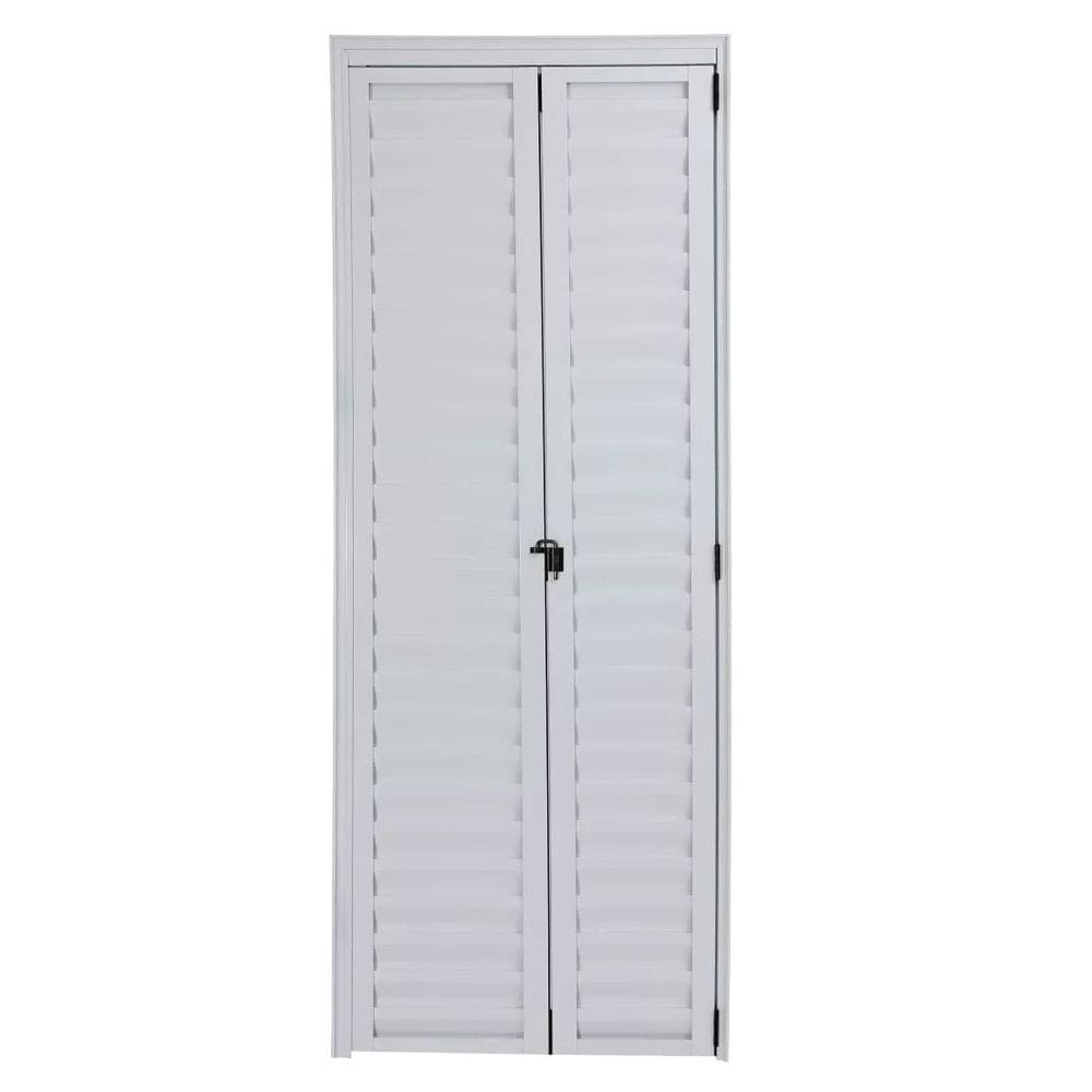Porta Camarão 2,10x90 lado ESQUERDO no alumínio branco