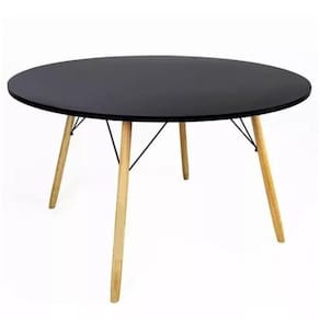 Mesa Jantar Redonda Eames Eiffel 120 Cm Com 4 Cadeiras Eames Eiffel - Preta