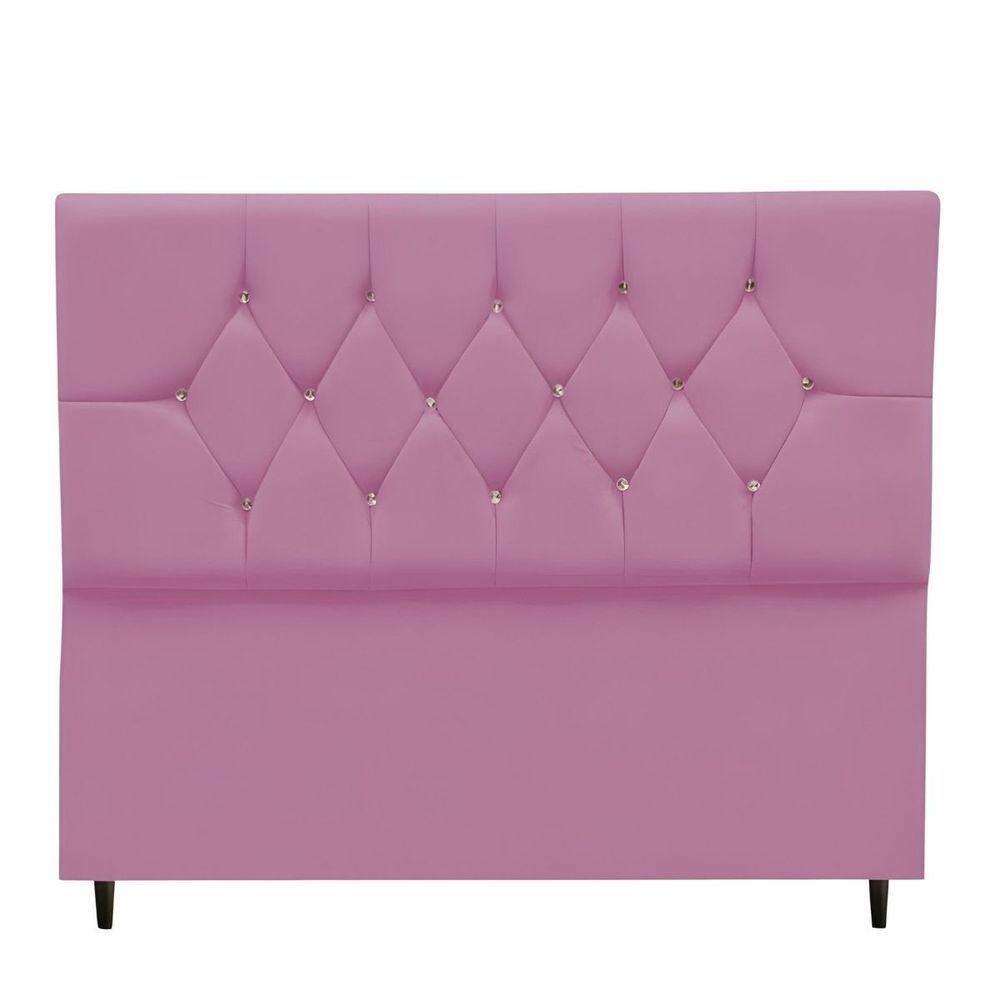 Cabeceira Cama Box Estofada Solteiro 90 Cm Suede Bruna Cor:rosa
