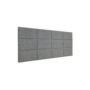Cabeceira Estofada King 12 Blocos Não é Segredo Linho Cinza Claro 195x90