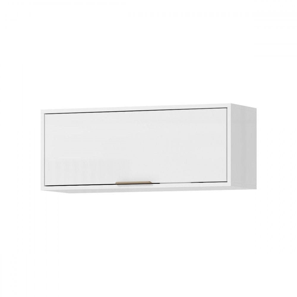 Armário Aéreo de Cozinha 80 Cm Glória 1 Porta Basculante Branco Neve - Mx Móveis