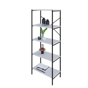 Estante com 5 Prateleiras Tub Branca e Preta 60 cm