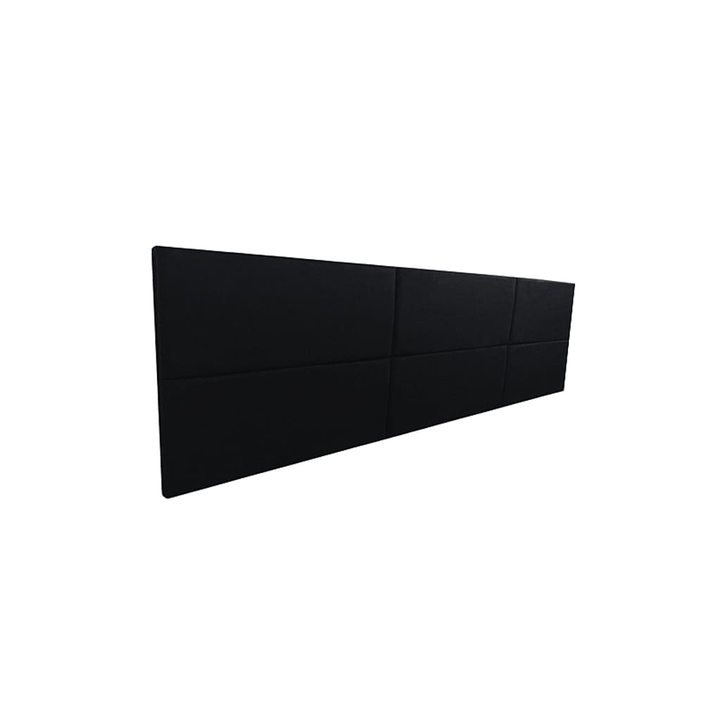 Cabeceira Estofada King 6 Blocos Não é Segredo Suede Amassado Preto 195x60