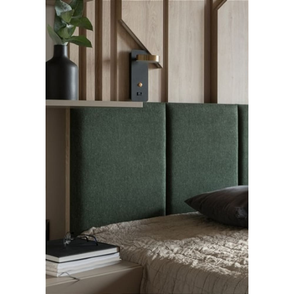 Cabeceira Estofada King 8 Blocos Não é Segredo Suede Liso Verde 195x60