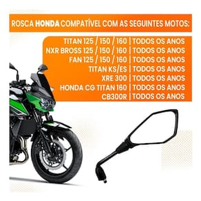 Par De Retrovisores Rosca Honda Modelo Kawasaki Z400 - Cg150
