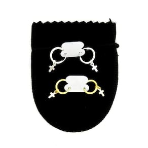 Brinco Masculino 10Mm 2 Pares Folheado Ouro/Prata Br256