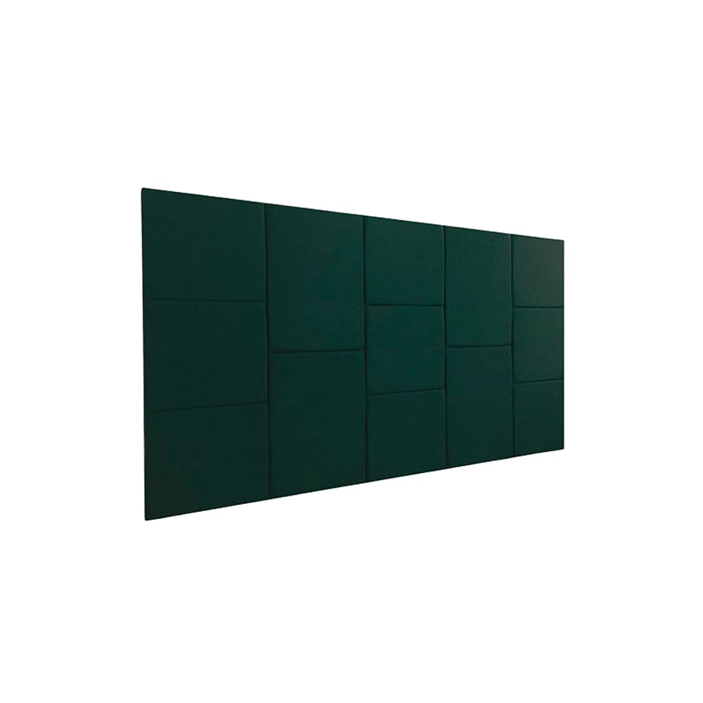 Cabeceira Estofada Queen 13 Blocos Não é Segredo Suede Liso Verde 160x60