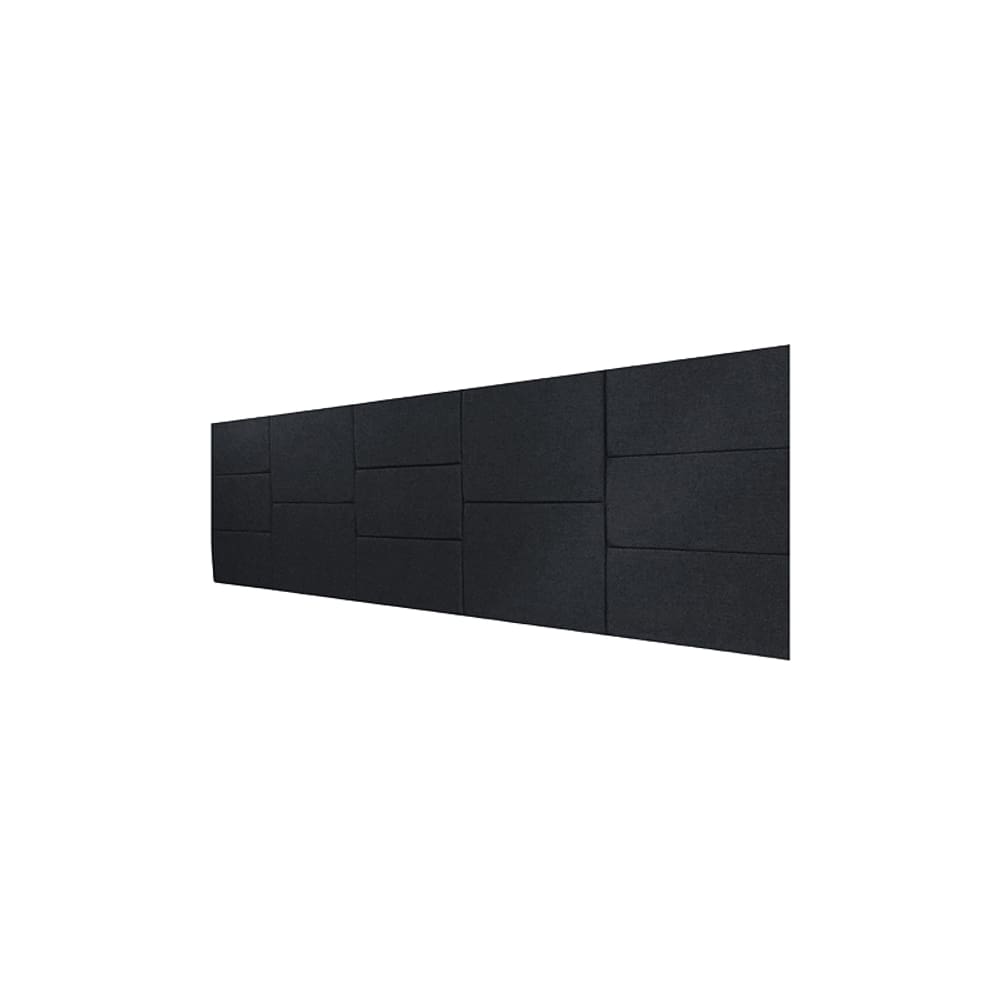 Cabeceira Estofada Queen 13 Blocos Não é Segredo Suede Amassado Preto 160x60