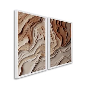 Quadro Decorativo Modelo Barro com 2 Telas de Parede para Sala Quarto Escritório 60cm X 90cm Branco