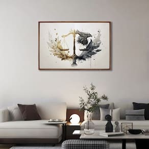 Quadro Decorativo Temático Direito com 1 Tela para Escritório Hall Lavabo 60cm X 90cm Marrom