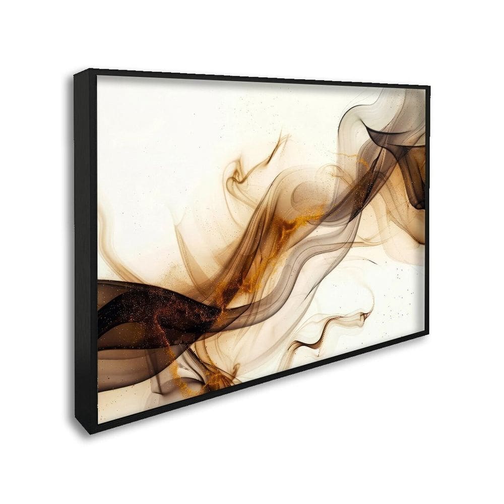 Quadro Decorativo Abstrato Movimento com 1 Tela de Parede para Escritório Banheiro Hall 60cm X 90cm Preto