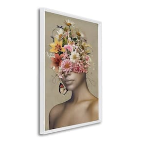 Quadro Decorativo Coroa de Flores com 1 Tela Cm ou Cm de Parede para Escritório Banheiro Hall 60cm X Branco