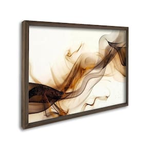 Quadro Decorativo Abstrato Movimento com 1 Tela de Parede para Escritório Banheiro Hall 60cm X 90cm Marrom