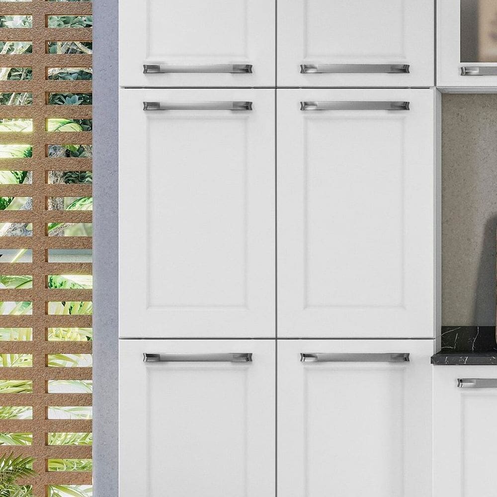 Paneleiro Duplo 6 Portas em Aço 180x70x28cm Branco Neve