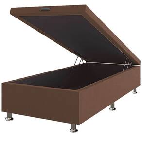 Base Box Baú Solteirão Suede 40x108x188 Framar Cor Marrom