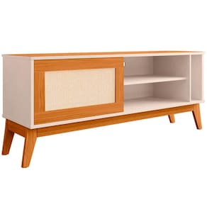 Rack Cayman para TV até 55 Polegadas 1 Porta EDN Cor Off White Cedro