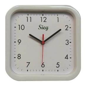 Relógio Quadrado Sieg 25x25cm Branco em Plástico
