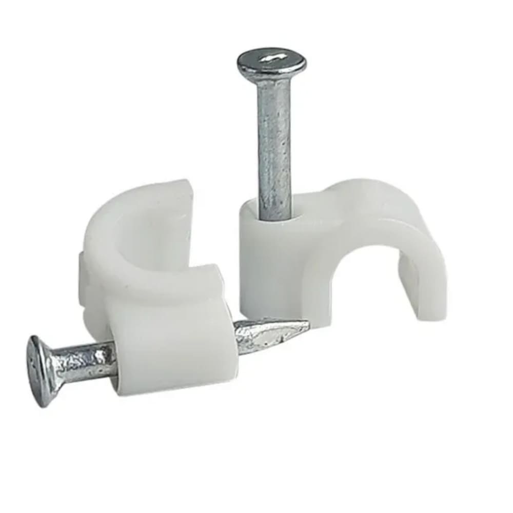 Kit 800 Grampo Fixa Fio Cabo Coaxial Miguelo 5mm Branco