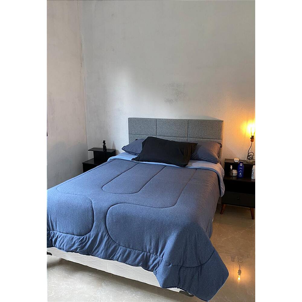Cabeceira Estofada Queen 6 Blocos Não é Segredo Linho Cinza Claro 160x60