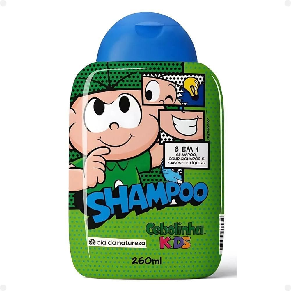 Shampoo 3 em 1 Cia da Natureza Cebolinha Kids 260ml