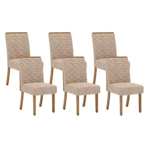 Cadeira Sala De Jantar Esther Kit 6 Un Nature-linho Creme - Henn
