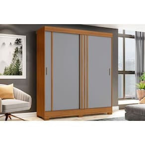 Guarda Roupa Casal 2 Portas De Correr E 2 Gavetas C- Pés Briz B353 Flex Nature-off White Ou Cinza