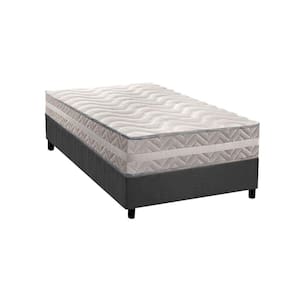 Conjunto Box Solteiro Colchão Anatômico Paropas D28 Master Prata Double Face 25 + Base Crc Suede Gray (88x188)
