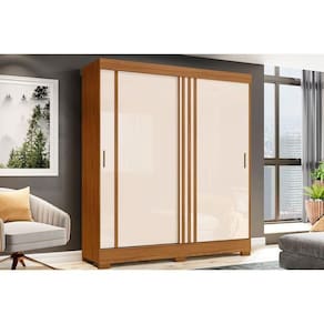 Guarda Roupa 2 Portas De Correr E 2 Gavetas C- Pés Briz B353 Flex Nature-off White Ou Cinza