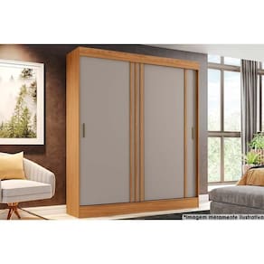 Guarda Roupas 2 Portas De Correr E 2 Gavetas Briz B353 Flex Nature-off White Ou Cinza