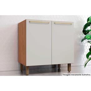 Módulos De Cozinha Henn Requinte Balcão Requinte C- 2 Portas S-tampo 80cm Nature-areia-henn
