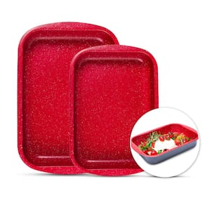 Jogo 2 Assadeiras Antiaderente Cerâmica Red Marble Duralar