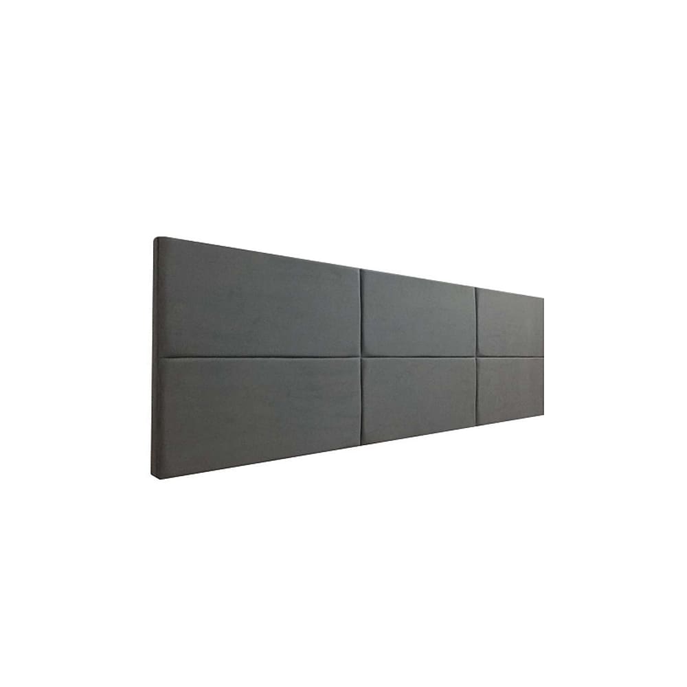 Cabeceira Estofada Queen 6 Blocos Não é Segredo Suede Animale Cinza 160x60