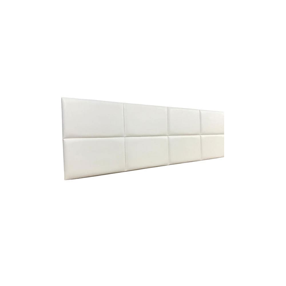 Cabeceira Estofada Queen 8 Blocos Não é Segredo Facto Branco 160x60