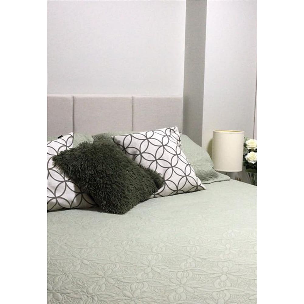 Cabeceira Estofada Queen 8 Blocos Não é Segredo Linho Cru 160x60