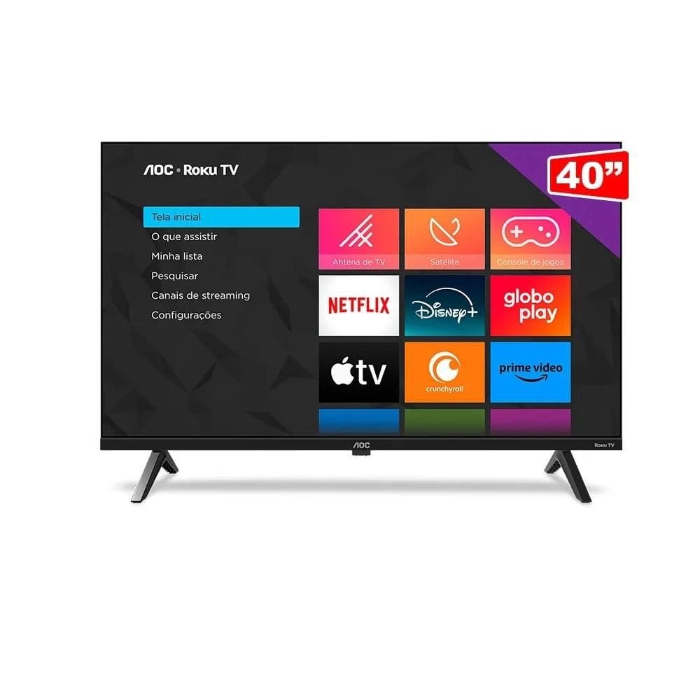 Smart TV AOC 40S5045/78G 40" Full HD ROKU Conversor Digital
