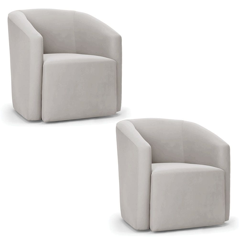 Poltrona Decorativa Orgânica Kit 2 Stella Max Veludo Cinza D03 - D`Rossi