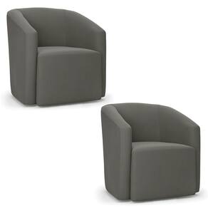 Poltrona Decorativa Orgânica Kit 2 Stella Max Suede Grafite D03 - D`Rossi