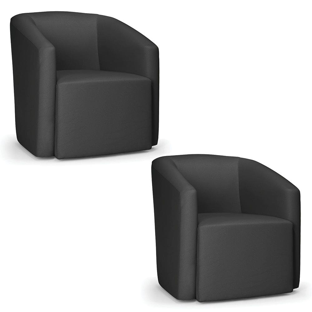 Poltrona Decorativa Orgânica Kit 2 Stella Max Sintético Preto D03 - D`Rossi