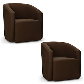 Poltrona Decorativa Orgânica Kit 2 Stella Max Suede Marrom D03 - D`Rossi