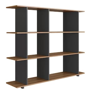 Estante Livreiro 135 Cm 6 Nichos Grafite Mell P1037 Pp Milani Store