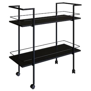 Carrinho Bar Industrial Com Rodizios P1036 Preto Pp Milani Store