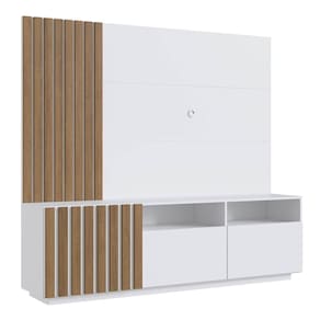 Rack E Painel Para Tv 65 Polegadas 180cm Branco Mel Proddy Branco Mel