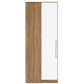 Guarda Roupa De Canto Irlando Modulado 1 Porta Com Maleiro Amendola e Branco - Fabrica 1 Móveis
