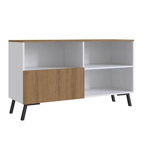 Rack Tv 50 Polegadas 01 Porta 118cm Branco Mel Proddy Branco Mel