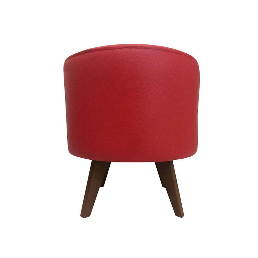 Puff Pé Palito Redondo Não é Segredo Courvin Vermelho 40x45