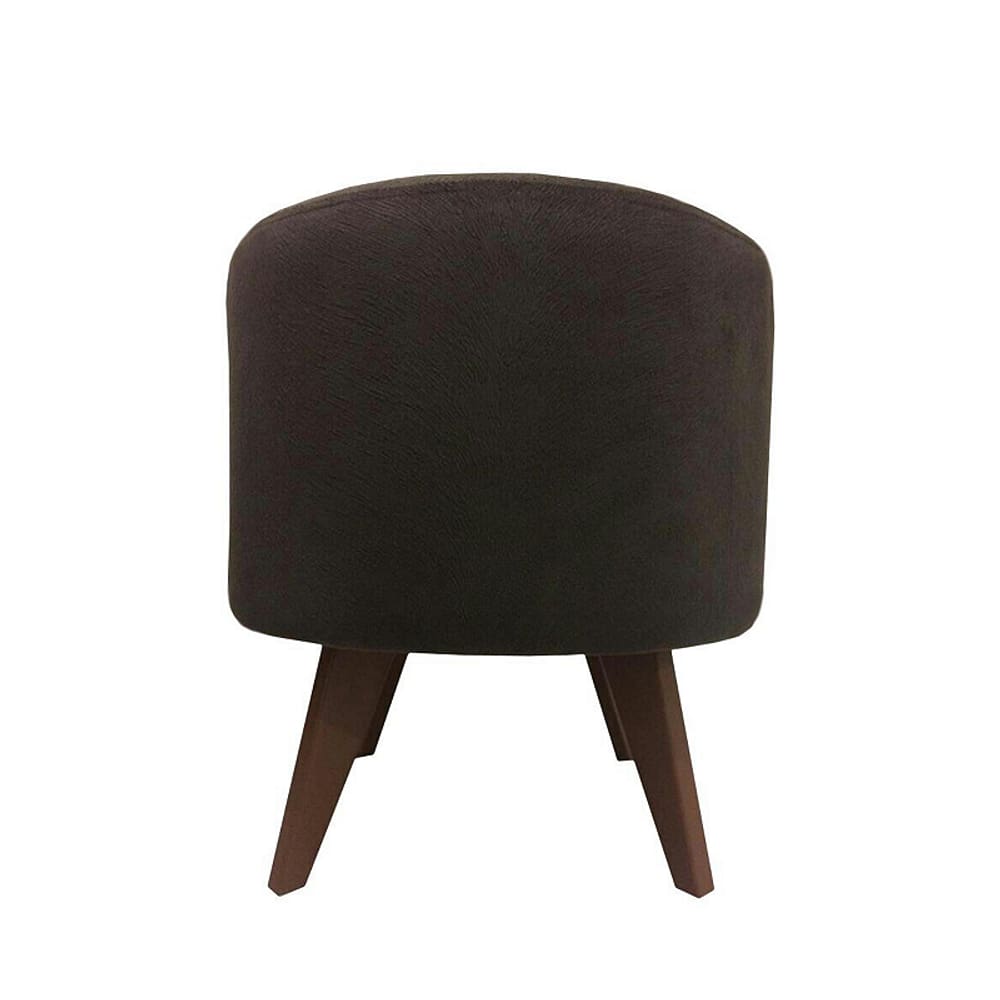 Puff Pé Palito Redondo Não é Segredo Suede Animale Marrom Escuro 40x45