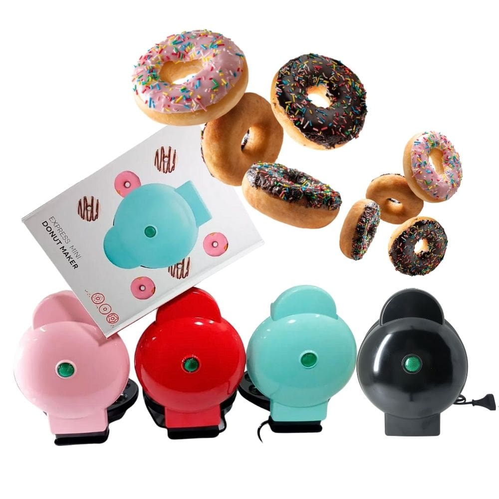 Maquina de Mini Donuts Bivolt Elétrica Compacta Revestimento Antiderrapante Culinária 7 Compartimentos