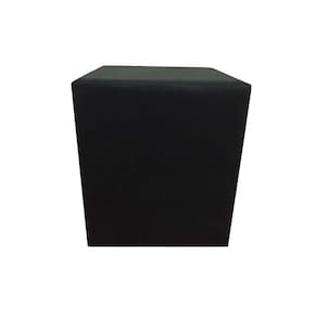 Puff Quadrado Não é Segredo Suede Liso Preto Pé Fixo 40x45 NSPQ07TSL-F
